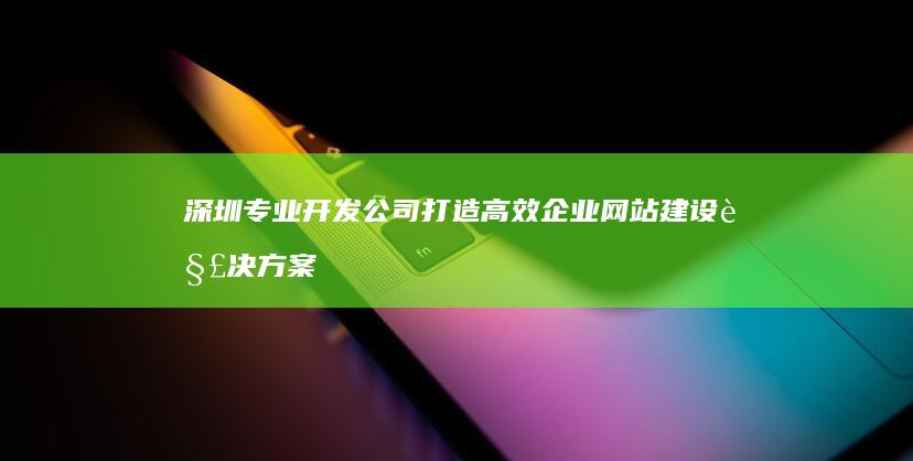 深圳专业开发公司打造高效企业网站建设解决方案